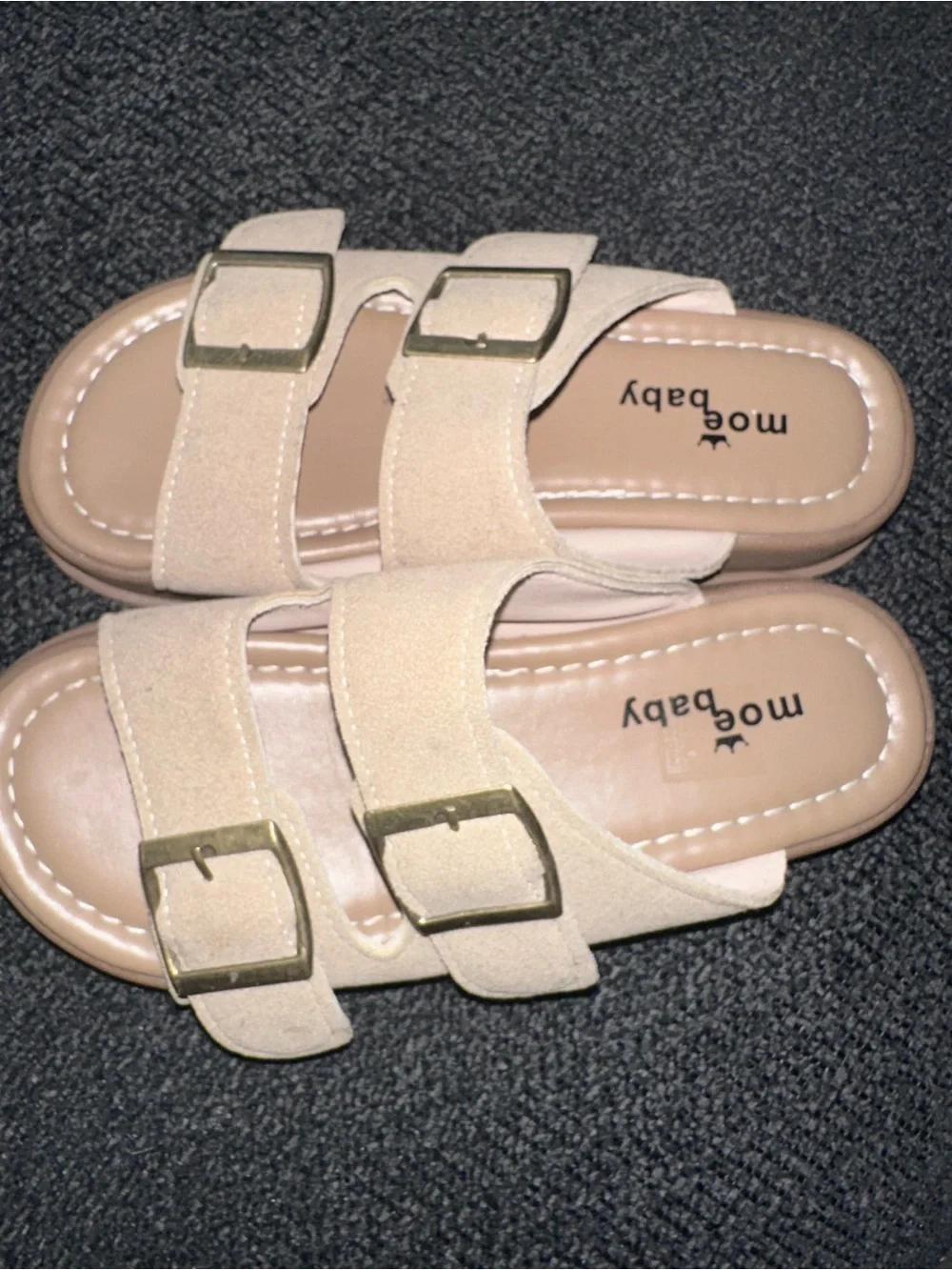 Moe Baby Kids Tan Double-Buckle Sandals